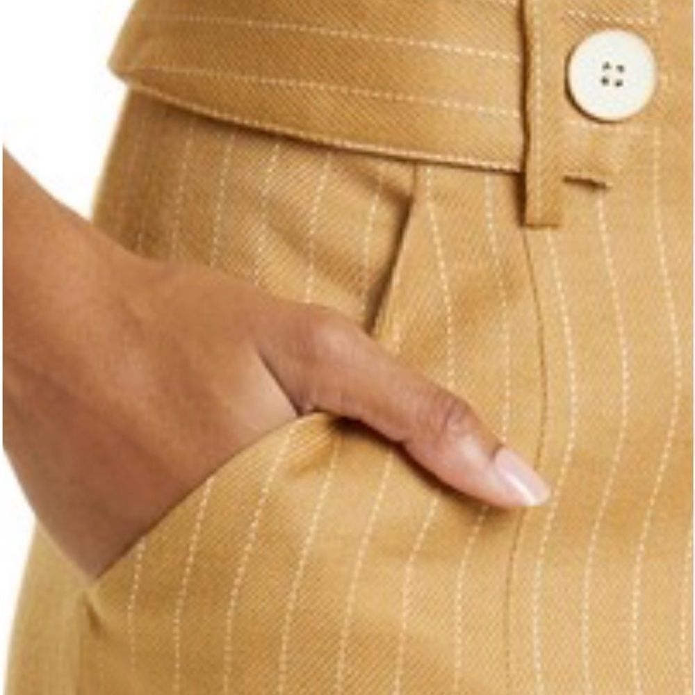 VERONICA BEARD Sunny Striped Wide Leg Pants in Camel size 0 $448 - Picture 4 of 4